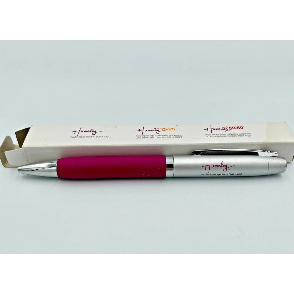 Humalog Heavy Metal Ballpoint Pen Drug Rep Pharma Promo Unused w Original Box